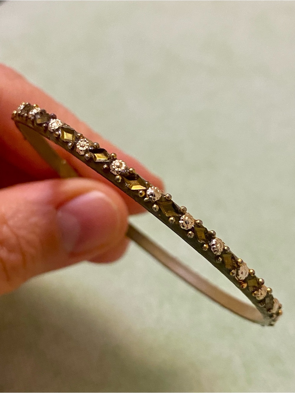 Vintage Gold-Tone Crystal Bangle Bracelet - Women's Accessory